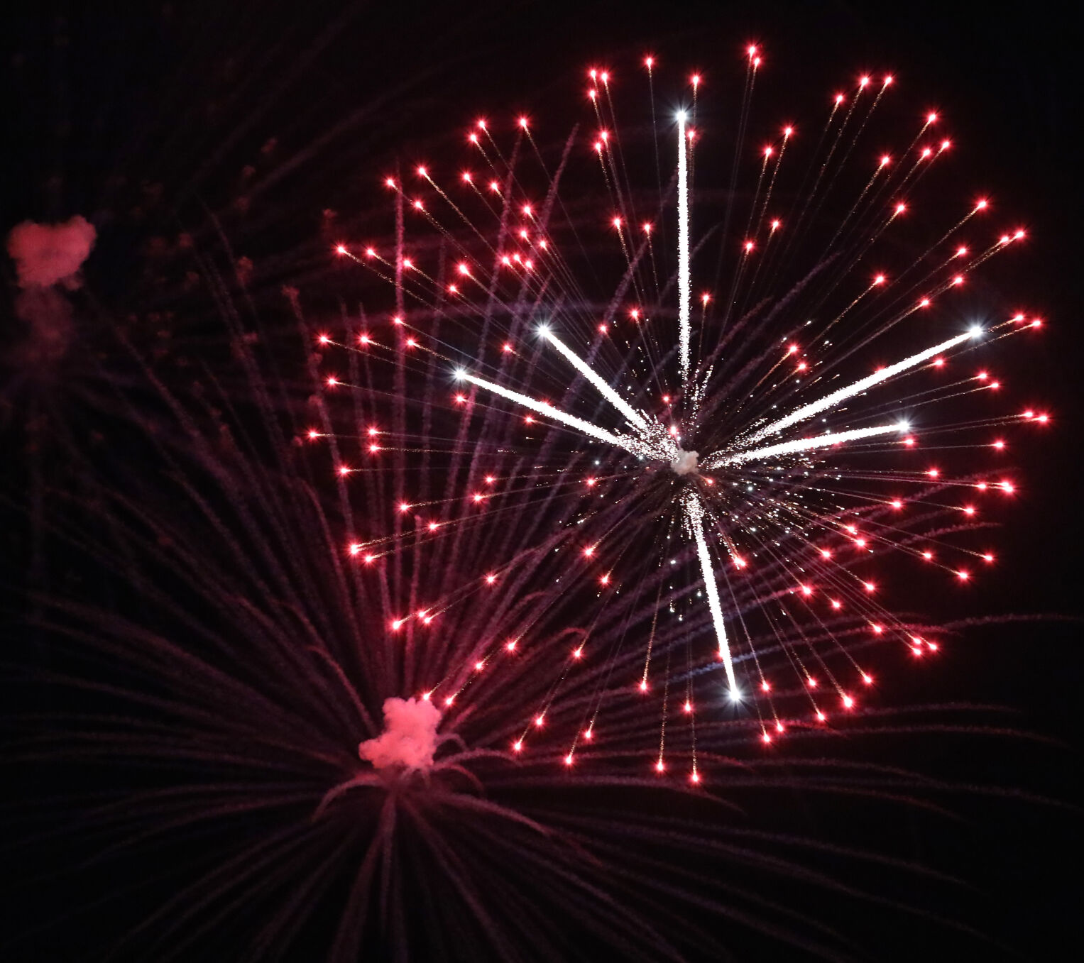 Fireworks explode